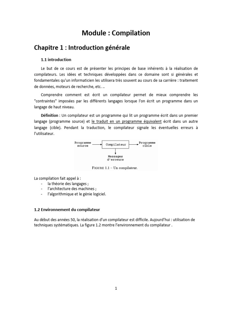 Introduction à la Compilation | PDF | Compilateur | Programme informatique