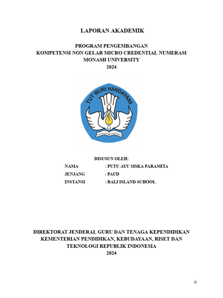 Laporan Program Micro Credential Numerasi | PDF
