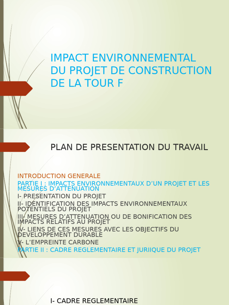 Impact environnemental de la Tour F | PDF | Environnement naturel ...