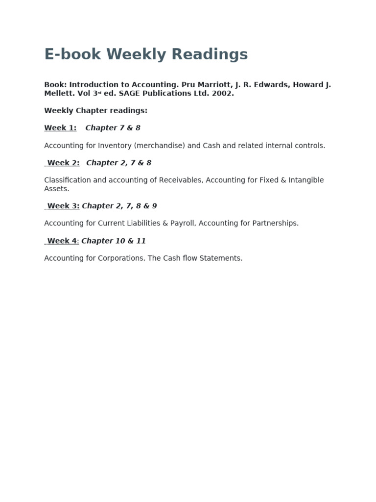 E-Book Weekly Readings | PDF