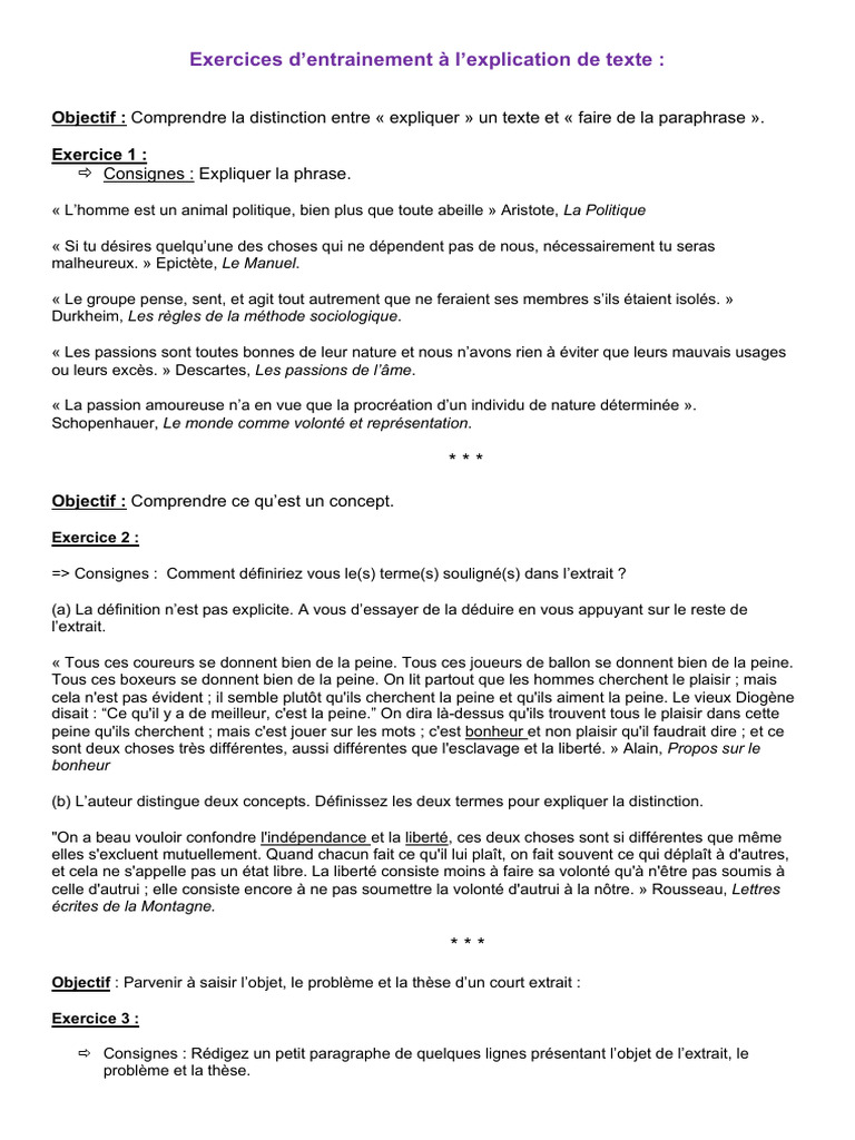 Exercices d'explication de texte | PDF | Liberté