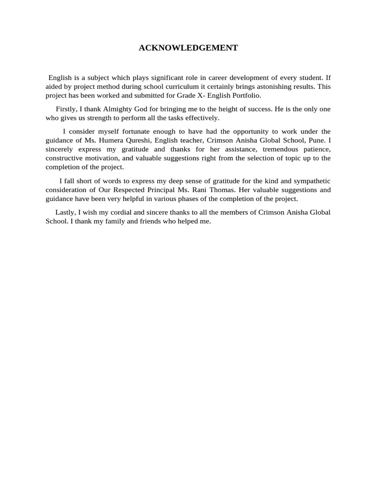 Acknowledgement | PDF