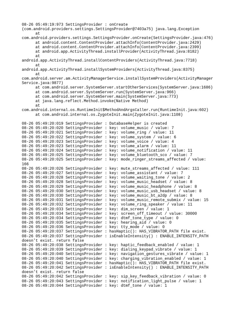 Settings Provider | PDF | Java (Programming Language) | Computing Platforms