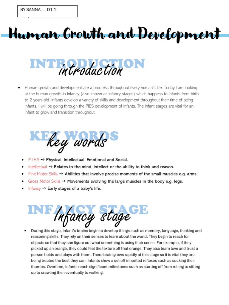 Infant Growth: PIES Development Stages | PDF | Infants | Attachment Theory