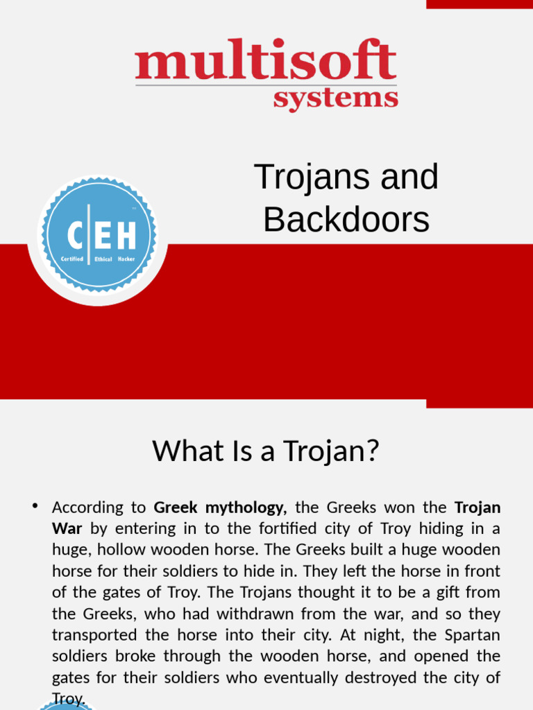 Understanding Trojans and Backdoors | PDF | Malware | Antivirus Software