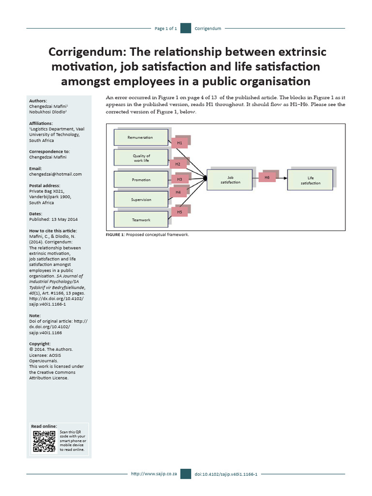 The Relationship Between Extrinsic Motivation Job | PDF | Workplace ...