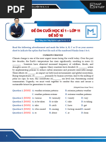 [Khối 11] Đề ôn cuối HKI - Đề số 10