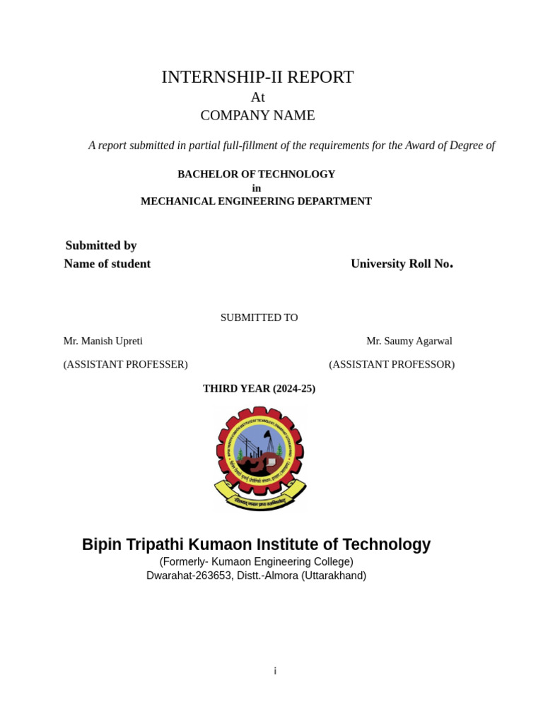 Internship-Report Format | PDF