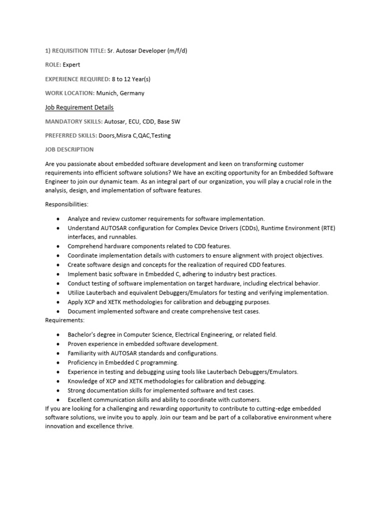 AUTOSAR_Germany_iRefer | PDF | Embedded System | Debugging
