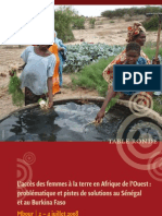 L'accès Des Femmes À La Terre en Afrique de L'ouest: Problématique Et Pistes de Solutions Au Sénégal Et Au Burkina Faso