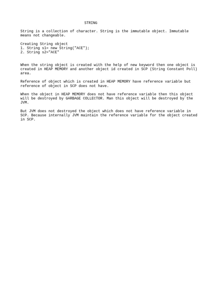 Understanding Java String Objects | PDF