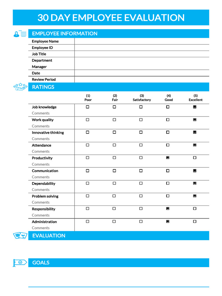 30 Day Employee Evaluation Template TemplateLab com (1) PDF