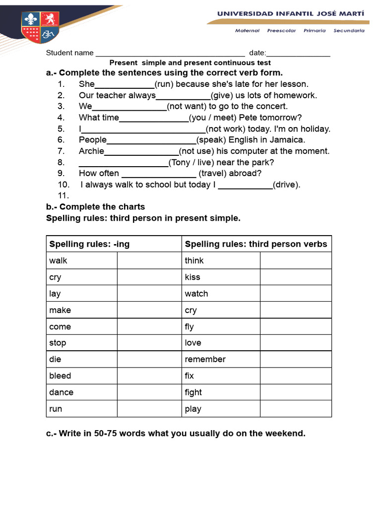 Present Simple and Continuous | PDF