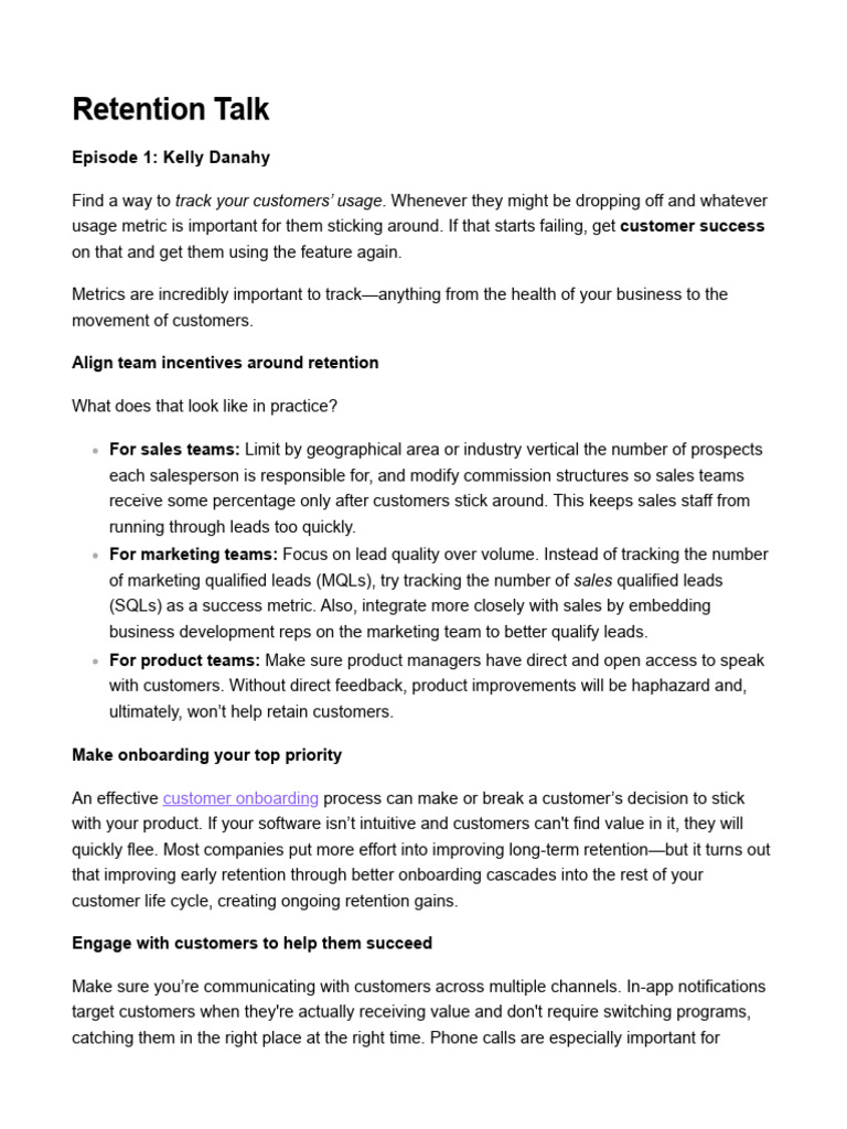Retention Talk - Paddle | PDF | Employee Retention | Sales