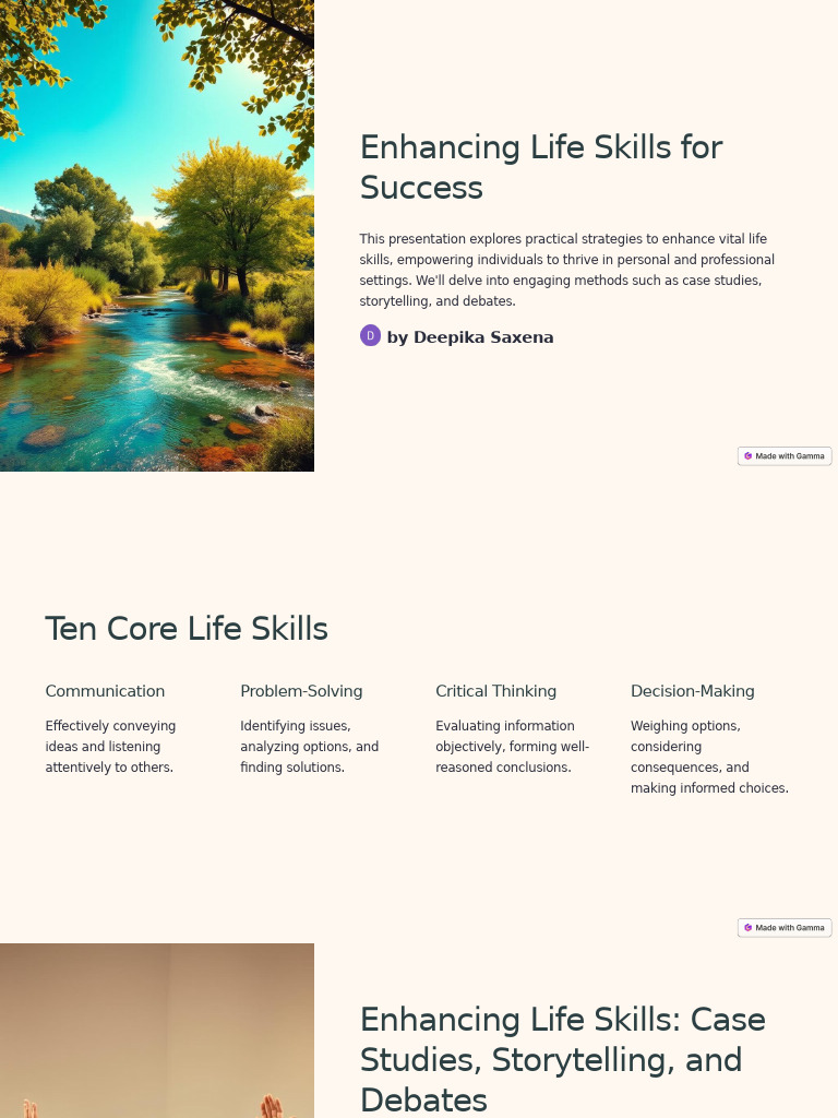 Enhancing Life Skills for Success | PDF | Critical Thinking | Storytelling