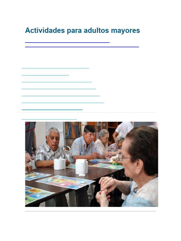 Actividades para Adultos Mayores en Casa y CDMX | PDF | Vejez | Soledad