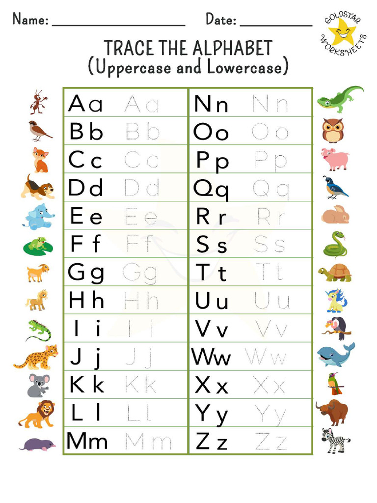 Tracealphabeta-Z On One Page Capitalandlowercase Letters Compressed | PDF