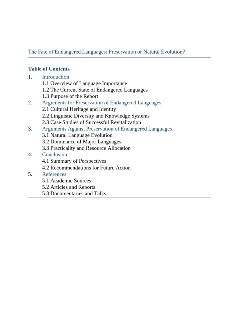 Endangered Languages: Preserve or Evolve? | PDF | Biodiversity | Extinction