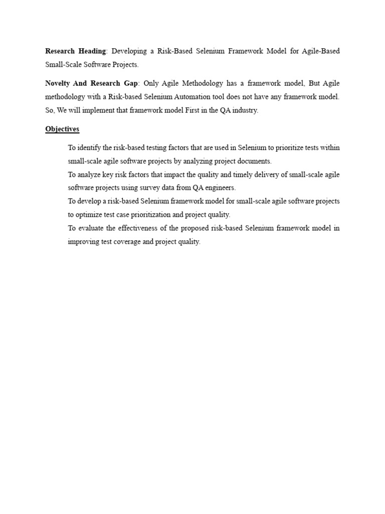 Risk-Based Selenium Framework for Agile Projects | PDF