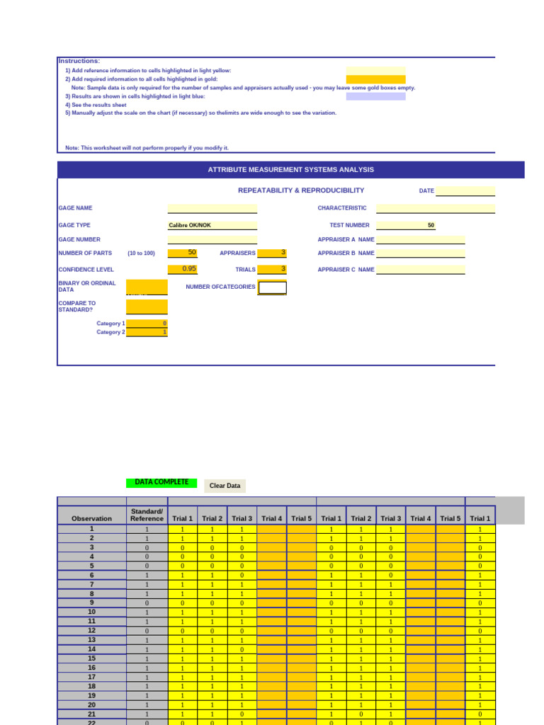 Msa Template Attribue | PDF | Statistics | Statistical Theory