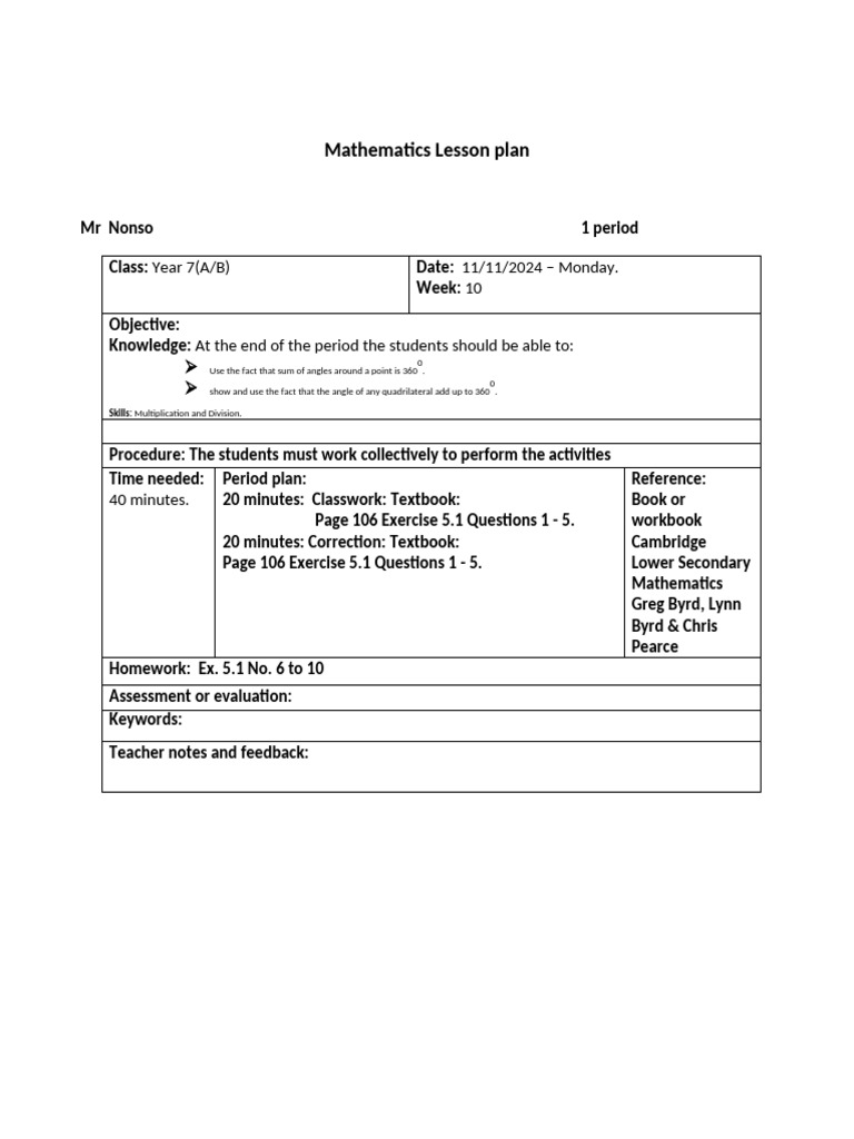 Yr. 7 LP Math - Term 1 Week 10 2024 | PDF | Integer | Mathematics