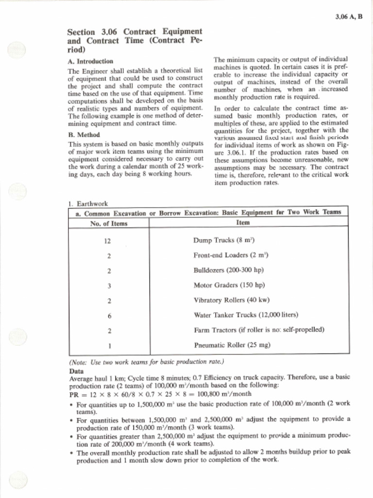 17 - Section 3.06 Contract Equipment and Contract Time | PDF