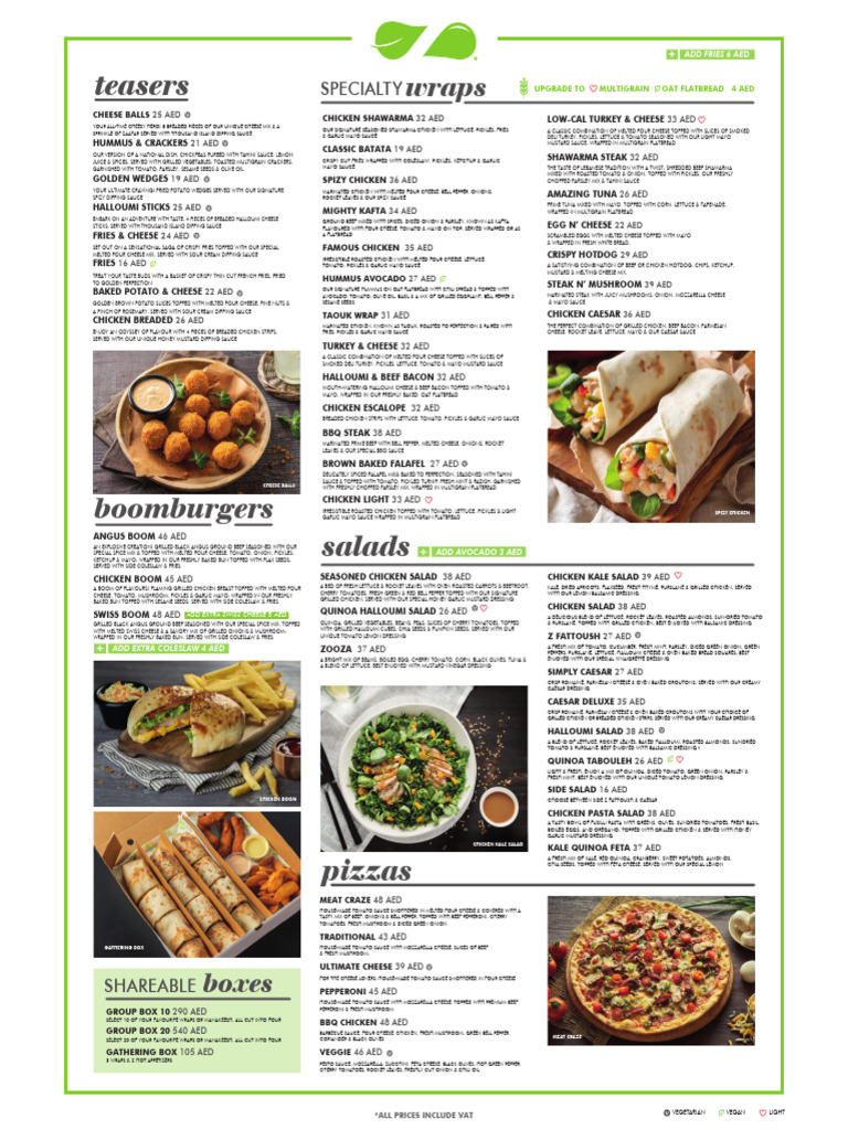 ZWZ UAE TA Menu241119112321382 | PDF | Salad | French Fries