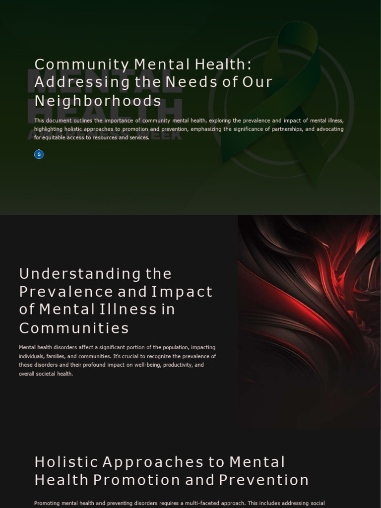 Community Mental Health: A Holistic Approach | PDF | Mental Health ...