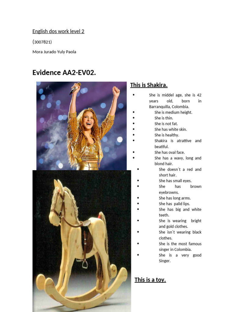 English Dos Work Level 2 Evidencia 2 Pdf