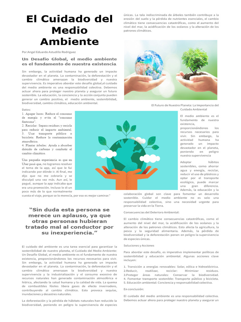 El Medio Ambiente | PDF | Entorno natural | Sustentabilidad