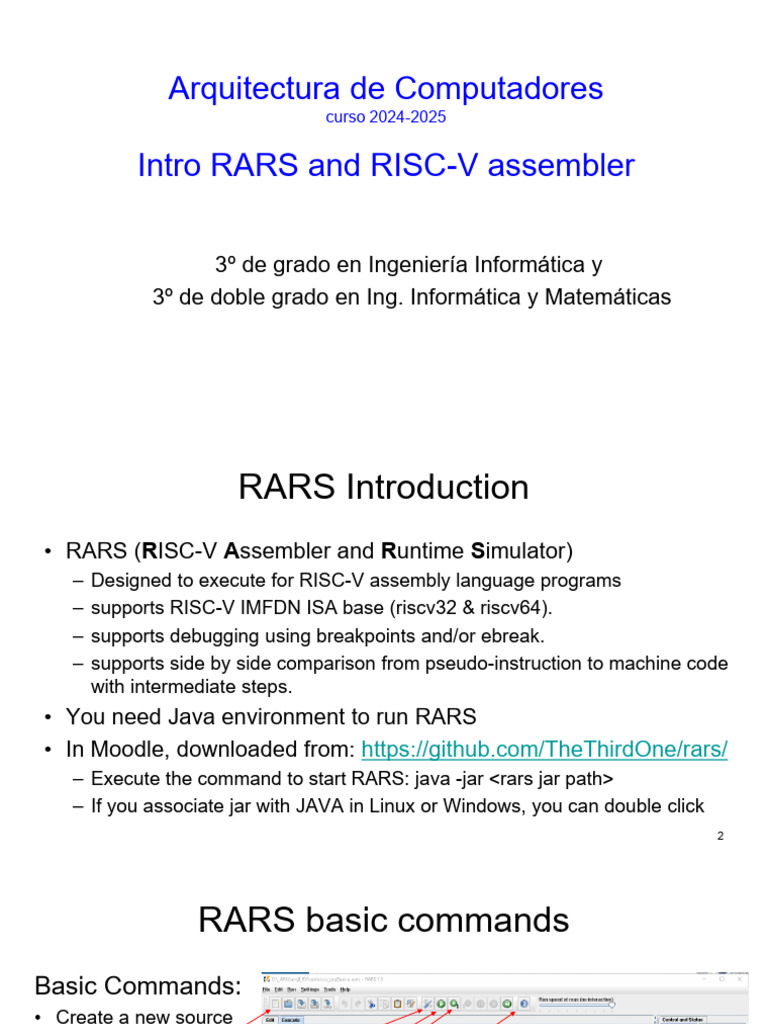 RARS: RISC-V Assembly Guide 2024-2025 | PDF | Assembly Language ...
