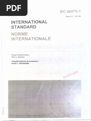 Iec 60076-1 2011 (Id 45225) | PDF | International Electrotechnical