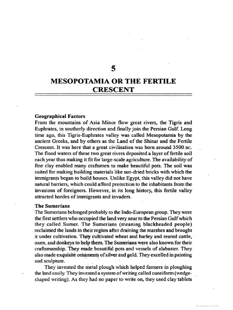 Mesopotamia Civilization by B V Rao | PDF