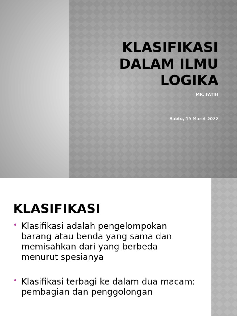 KLASIFIKASI | PDF