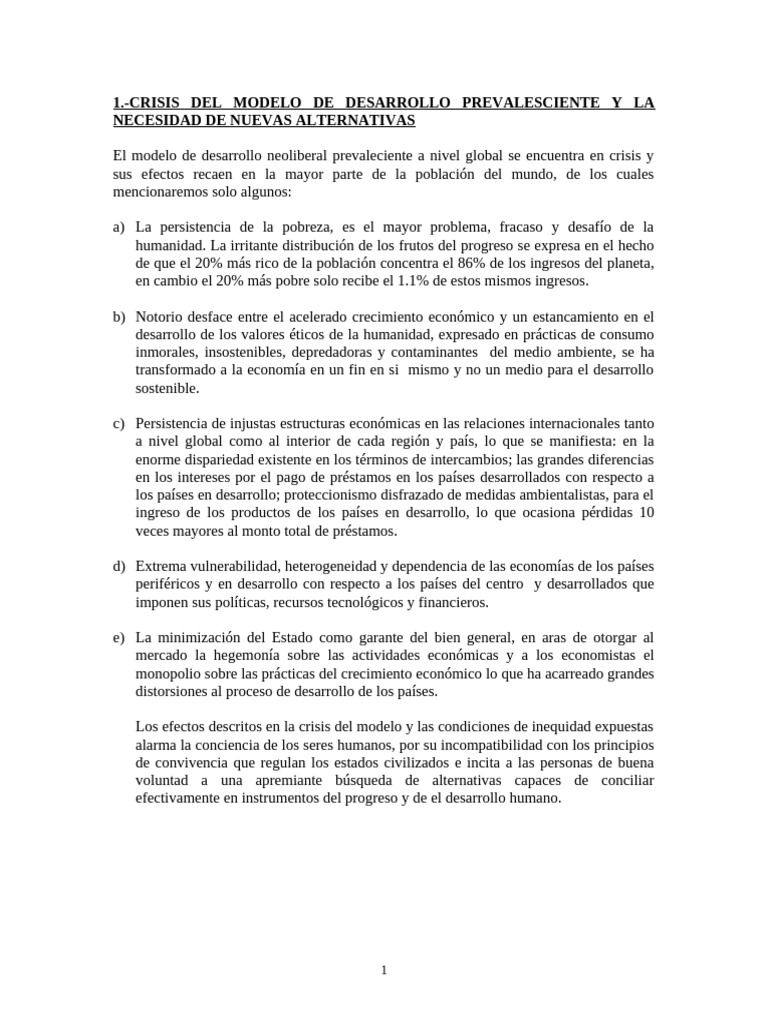 Crisis Del Modelo de Desarrollo | PDF | Economias