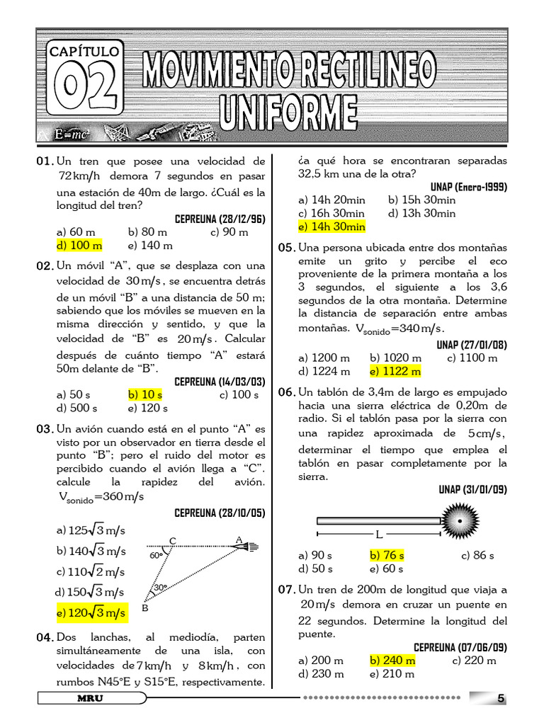 02-MRU | PDF | Velocidad