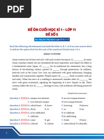 [Khối 11] Đề ôn cuối HKI - Đề số 5