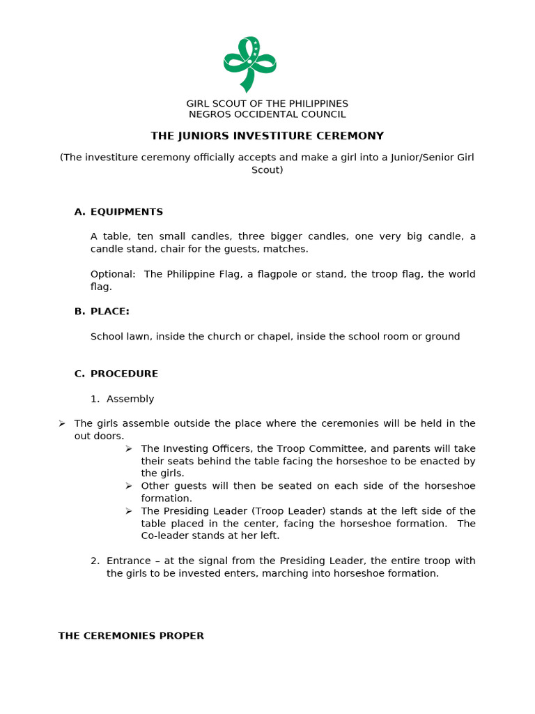 Gsp Investiture Pdf Scouting