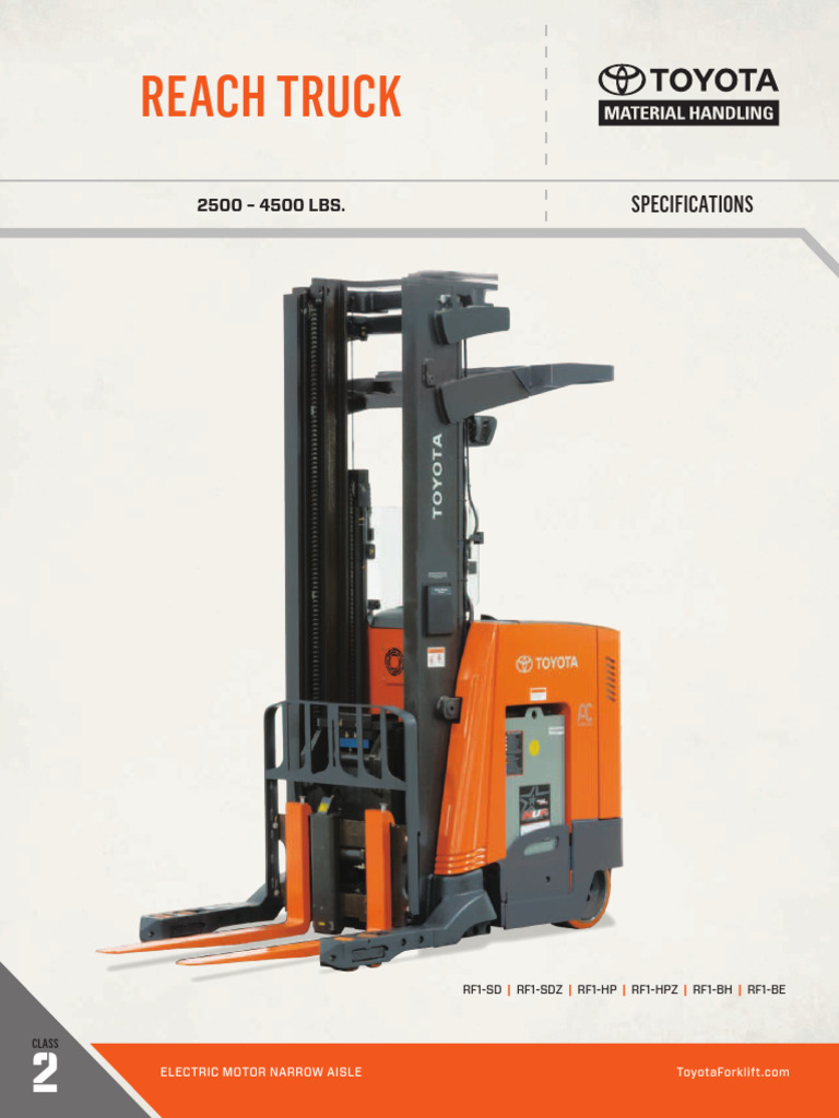 Toyota Reach Truck Specifications Overview | PDF | Elevator ...