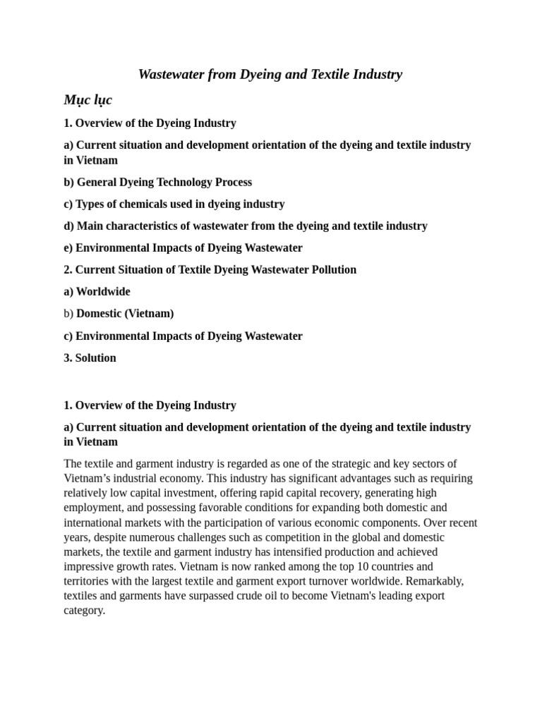 Chemicals in Textile Dyeing Wastewater | PDF | Dye | Textiles