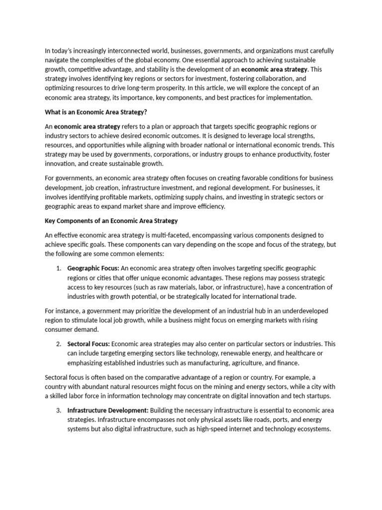Economic Strategy | PDF | Innovation | Infrastructure