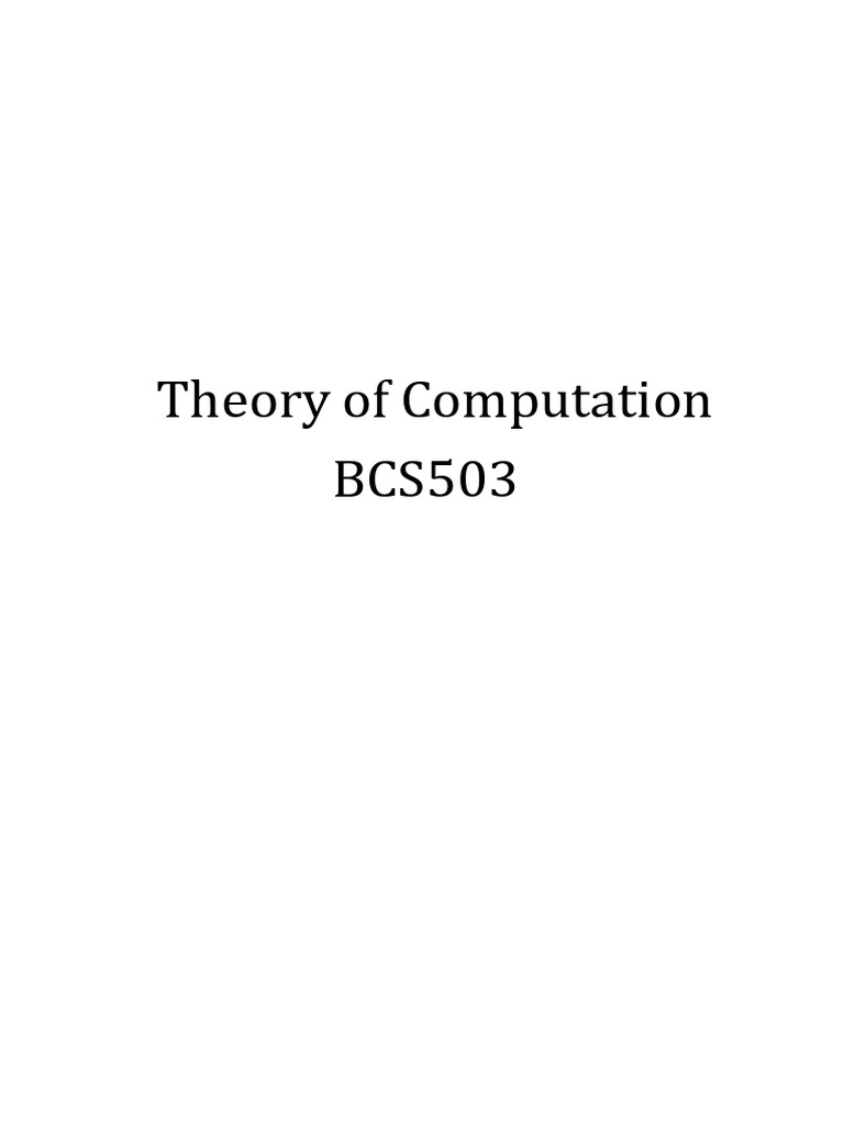 BCS503_MODULE1_MODULE5_NOTES | PDF | Theoretical Computer Science ...