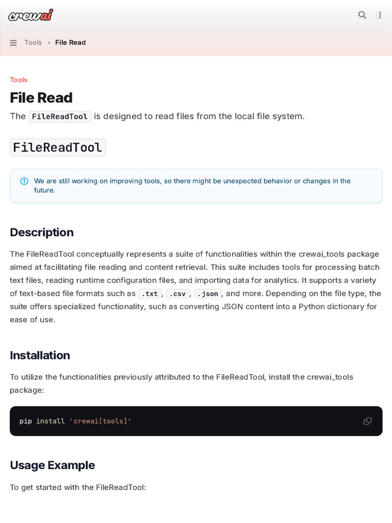 FileReadTool: Installation & Usage Guide | PDF