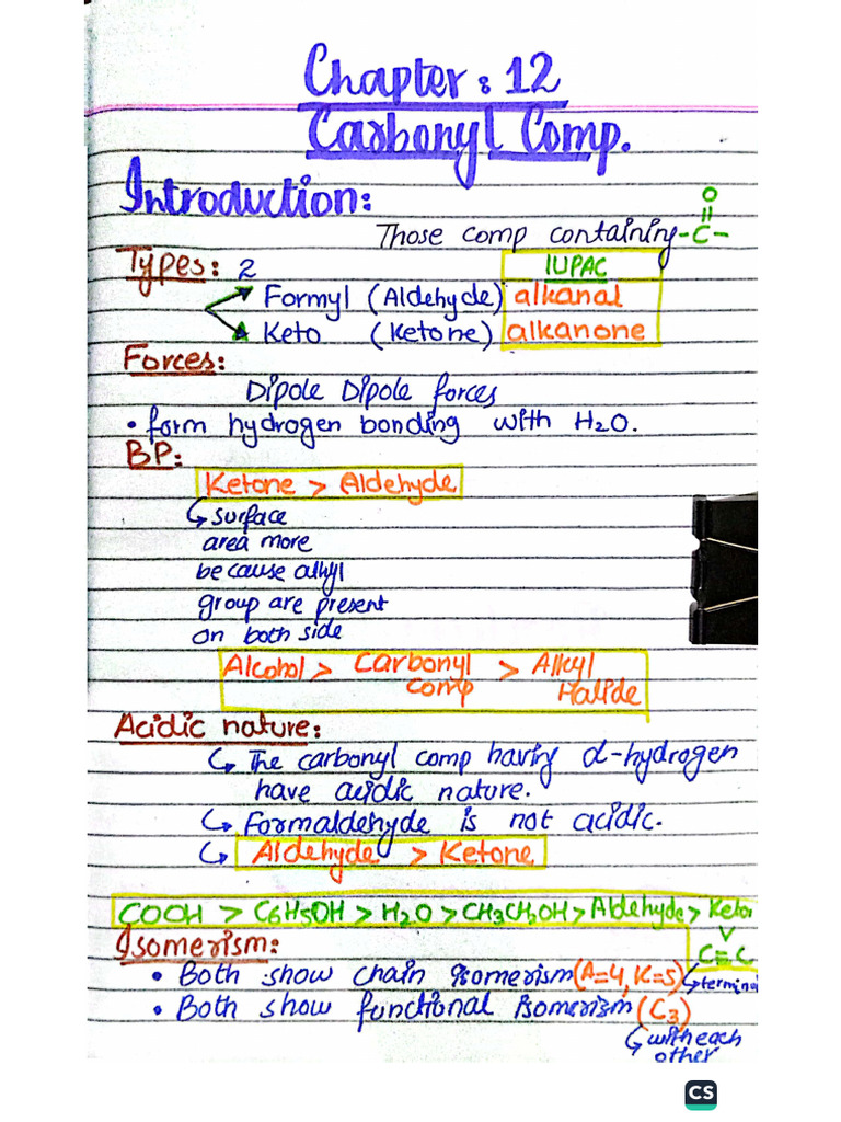 Carbonyl Compounds For The Update | PDF
