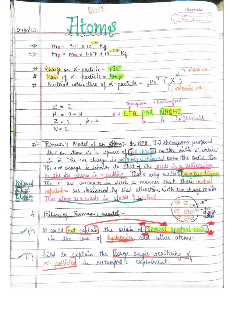 CH 12 Atoms | PDF