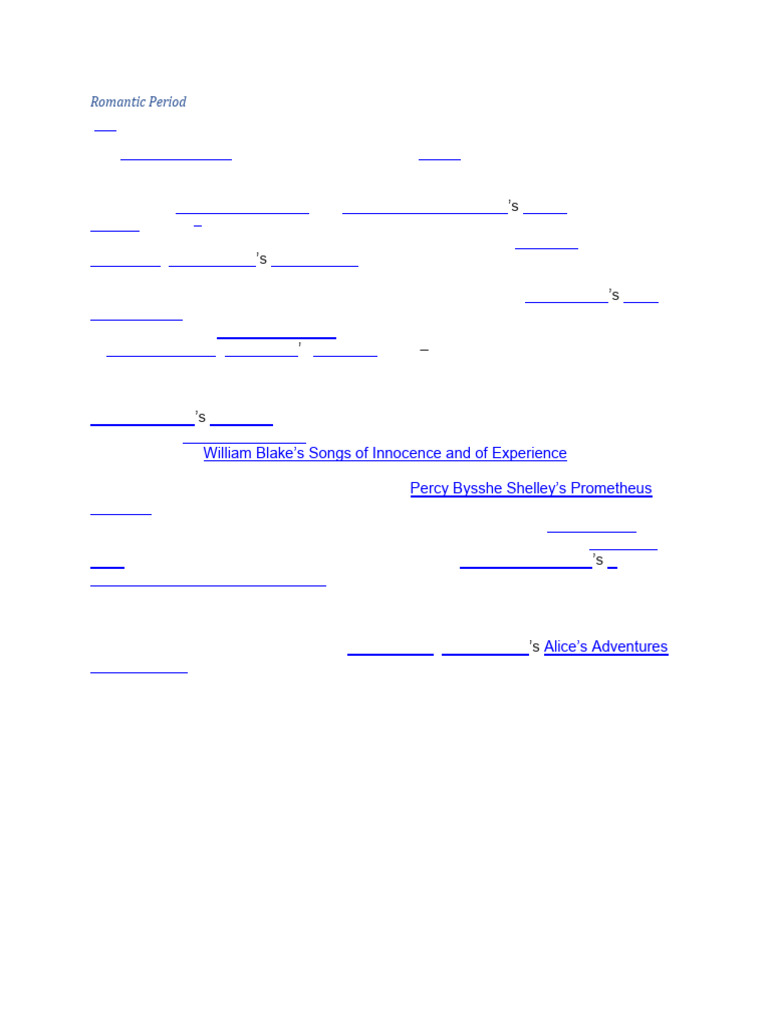 Romantic Period | PDF | Romanticism | British Literature