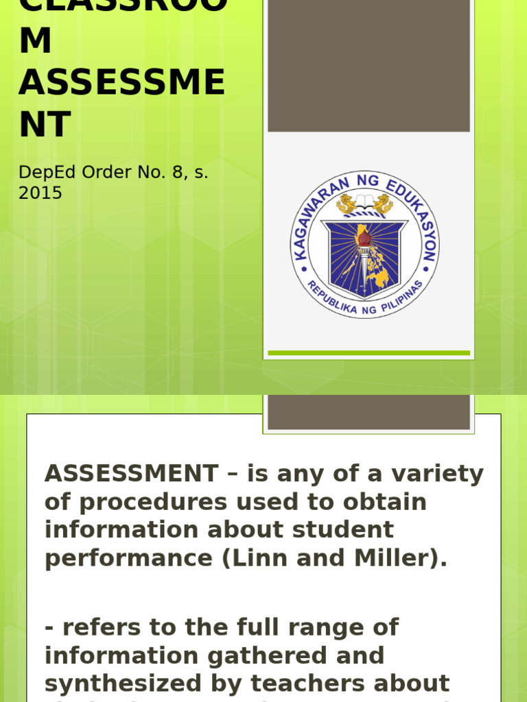 Classroom Assessment Overview and Types | PDF | Educational Assessment ...