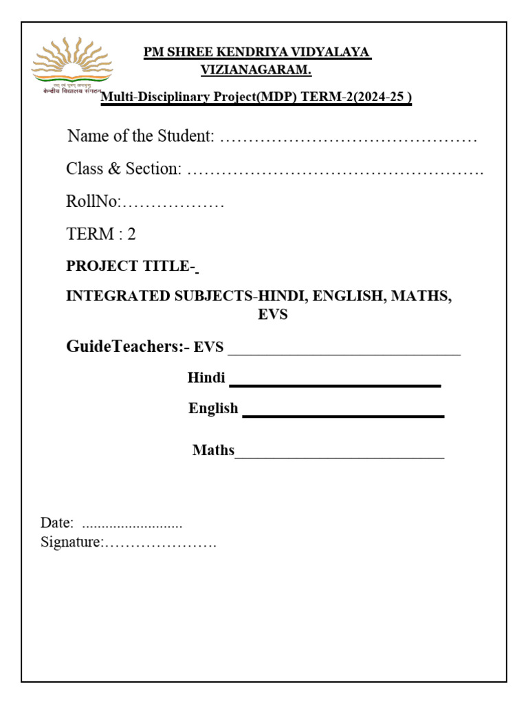 MDP Project Certificate and Acknowledgement | PDF