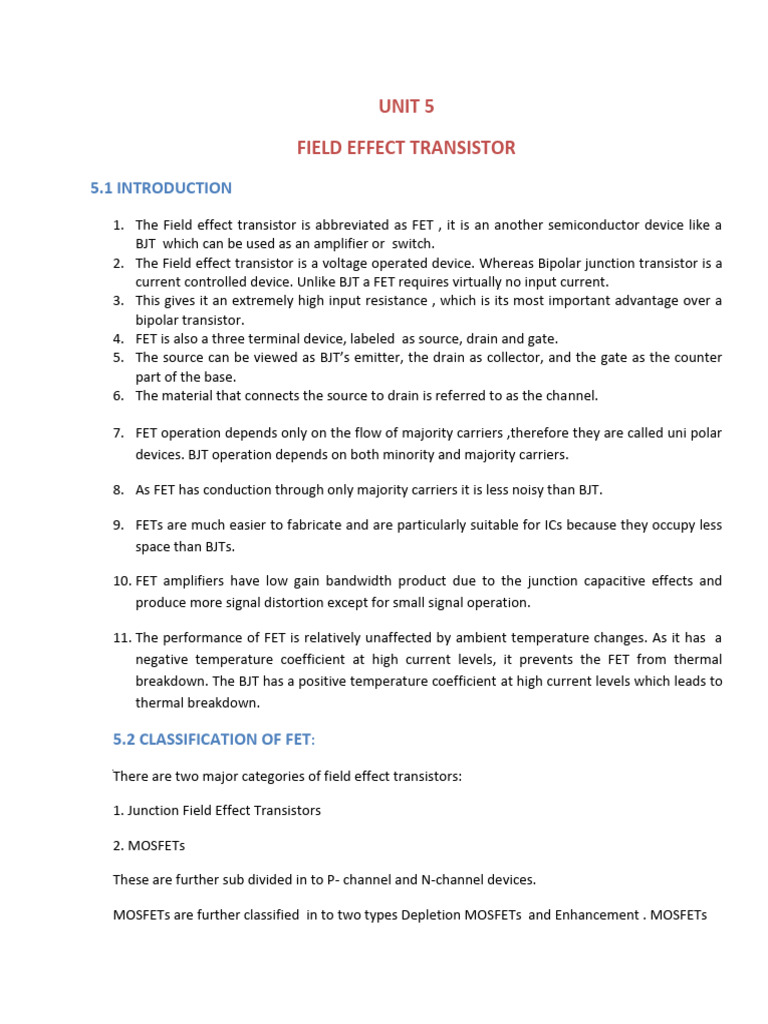 JFET | PDF | Field Effect Transistor | Mosfet