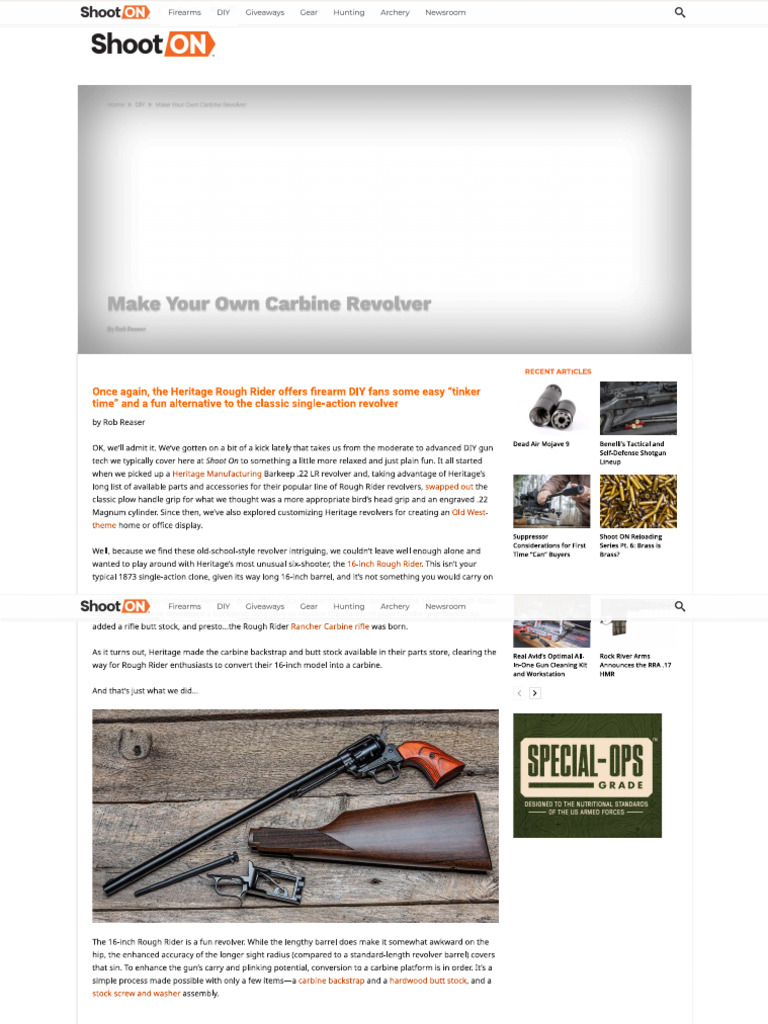 Make Your Own Carbine Revolver | PDF